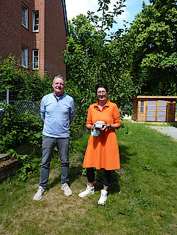 Schulleiterin Kirsten Wimpert und stellvertretender Schulleiter Dirk Witting (Foto Gisela Baudy) 