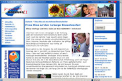 Screenshot des Harburger Nachhaltigkeitsportals (2007-2011). Hier: Windenergiequiz auf dem Harburger Binnenhafen im Jahr 2007. 