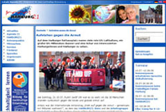 Screenshot des Harburger Nachhaltigkeitsportals (2007-2011). Hier: Stand up vor dem Harburger Rathausplatz im Jahr 20079.