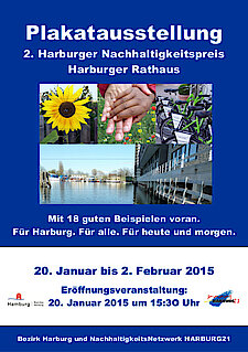 Plakat zur Ausstellung 2. Harburger Nachhaltigkeitspreis (Fotomix Gisela Baudy)