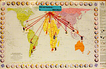 Weltkarte Seeverbindungen (Foto: Chris Baudy)