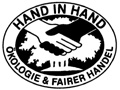 Logo Hand in Hand der Rapunzel Naturkost AG (Ökologie und Fairer Handel)