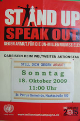 Stand Up Speak Out Plakat (Foto Gisela Baudy)