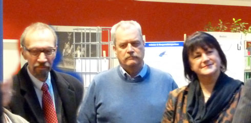 Bernhard Hellriegel (links), Herr Grözinger und Angelika Grözinger (Foto Gisela Baudy)
