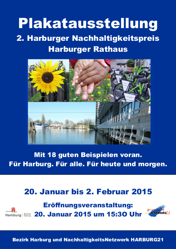 Plakat zur Ausstellung 2. Harburger Nachhaltigkeitspreis (Fotomix Gisela Baudy)
