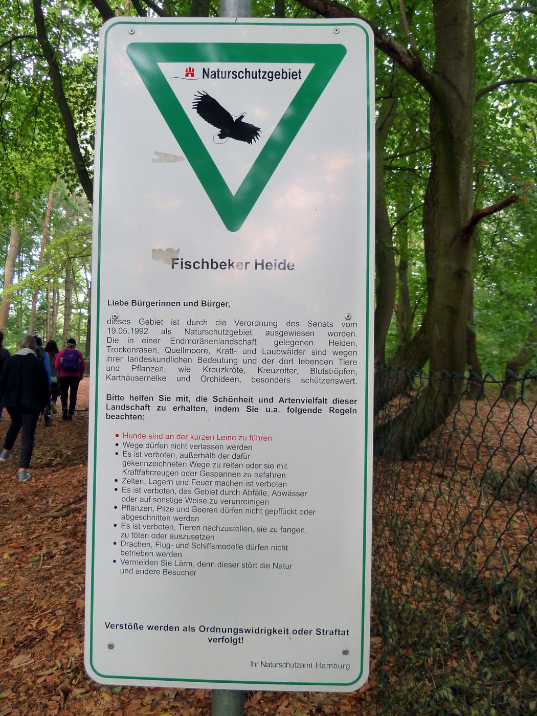Schild Naturschutzgebiet Fischbeker Heide (Foto Gisela Baudy)